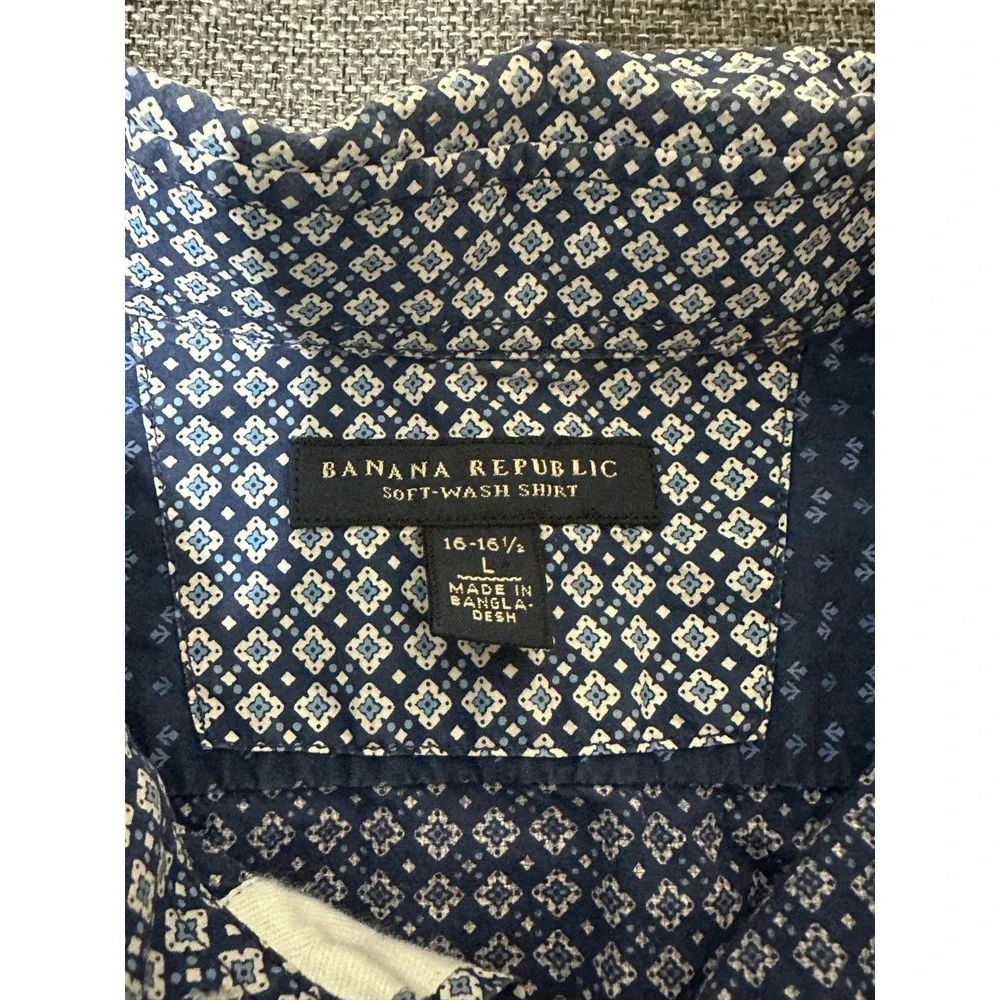Banana Republic Soft Wash Men's 16-16 1/2‎ L Short Sleeve Shirt